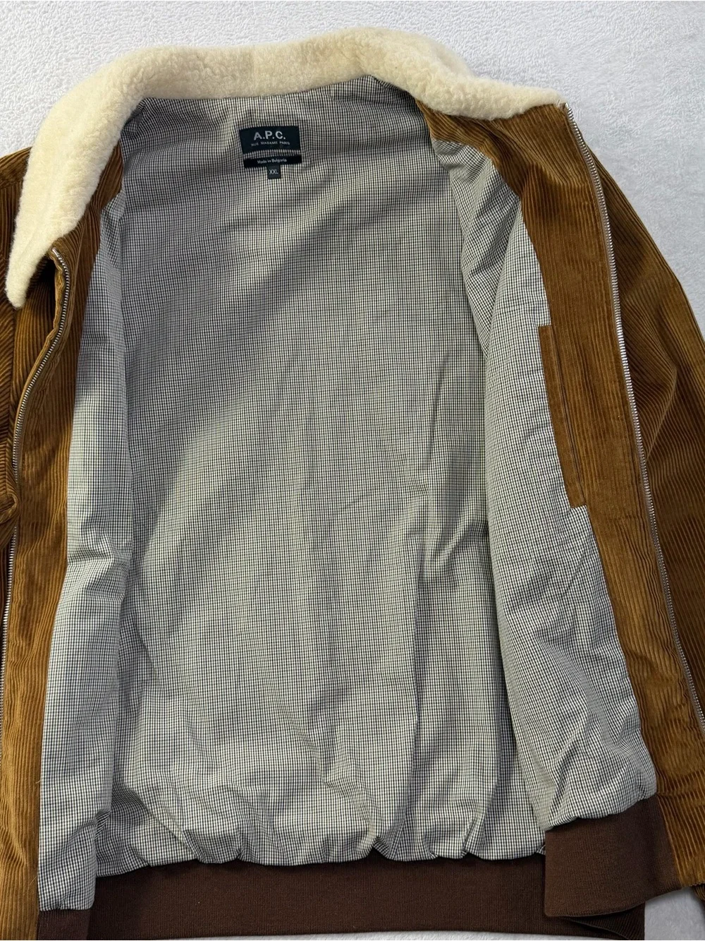A.P.C. Paris Gilles Corduroy Sherpa Collar Bomber Jacket XXL Fits Men’s US XL